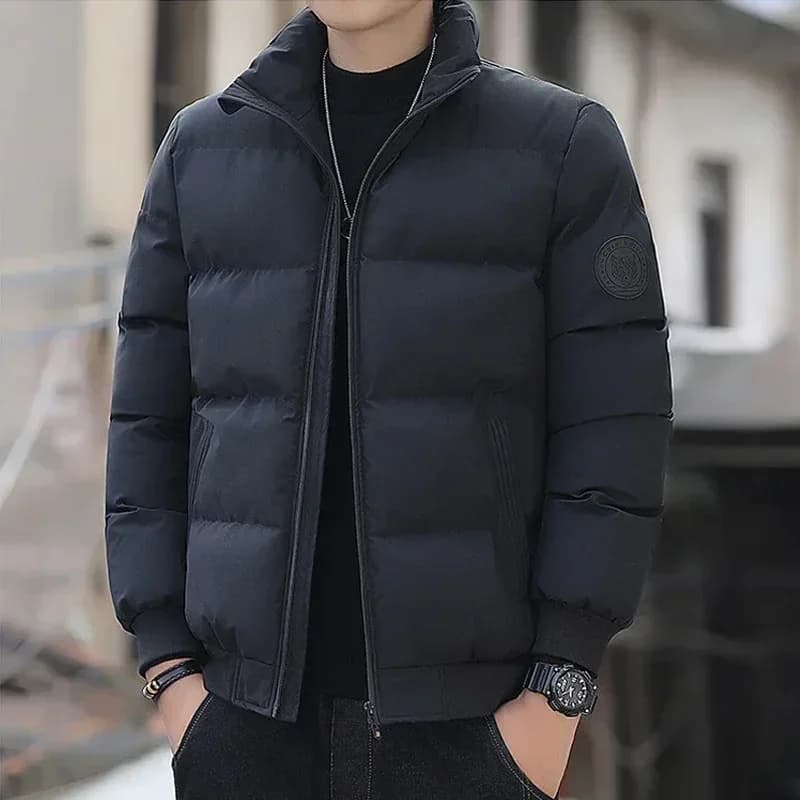 Veste chaude homme coton tendance hiver 2025 courte épaisse décontractée trench coat pêche