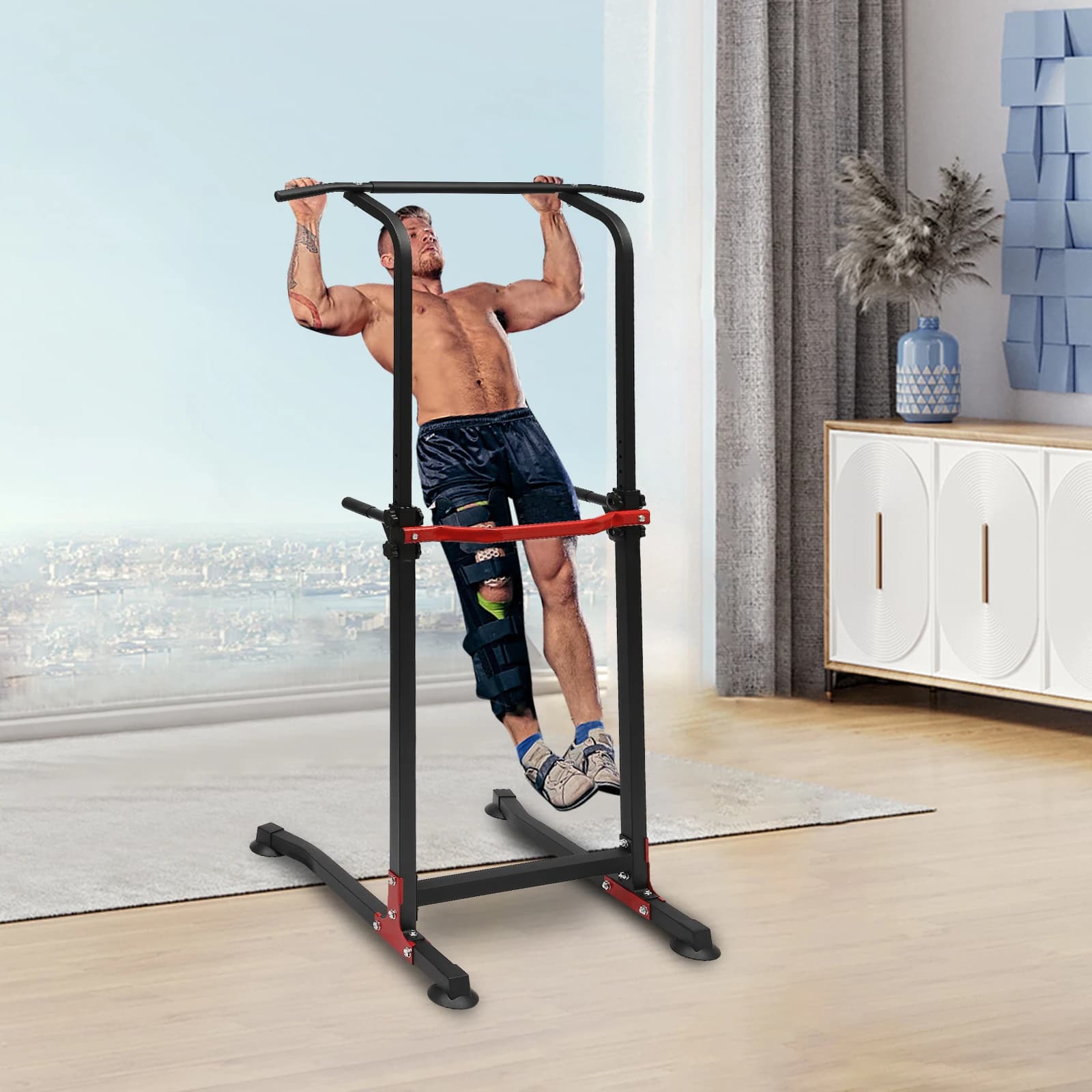 Power Tower MK-4001H station dips réglable multifonction pour exercices abdos et pompes - Matériel musculation