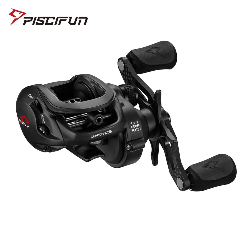 Moulinet Baitcaster Piscifun Carbon XCS 8kg Frein 156g - Ratio 8.1:1 Double Freinage Pêche Précise
