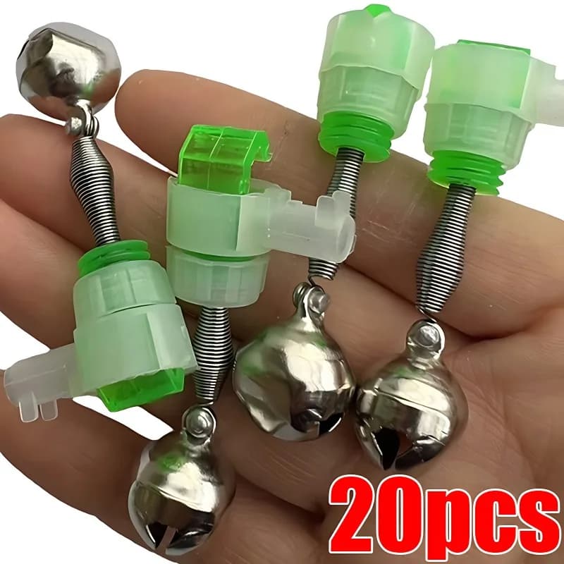 Cloche spiralée à clip pour détecter les touches, alarme sonore pour canne à pêche