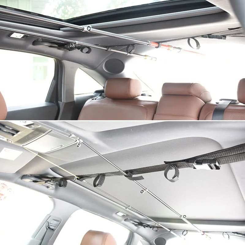 Porte-canne véhicule : sangle de maintien pour canne à pêche en voiture, pratique et sécurisée