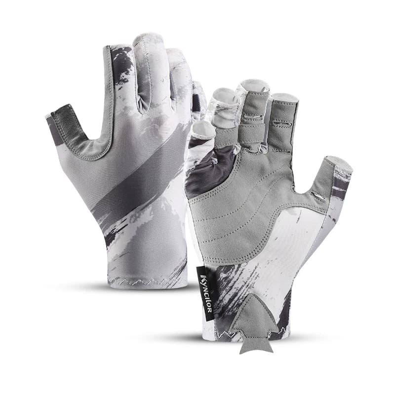 Gants pêche mi-doigts anti-dérapants UV protection hommes femmes sports nautiques équipement
