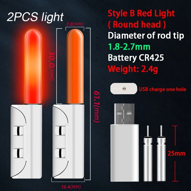 Lampe électronique CR425 pour canne à pêche - lumière LED amovible étanche pêche de nuit rocheuse
