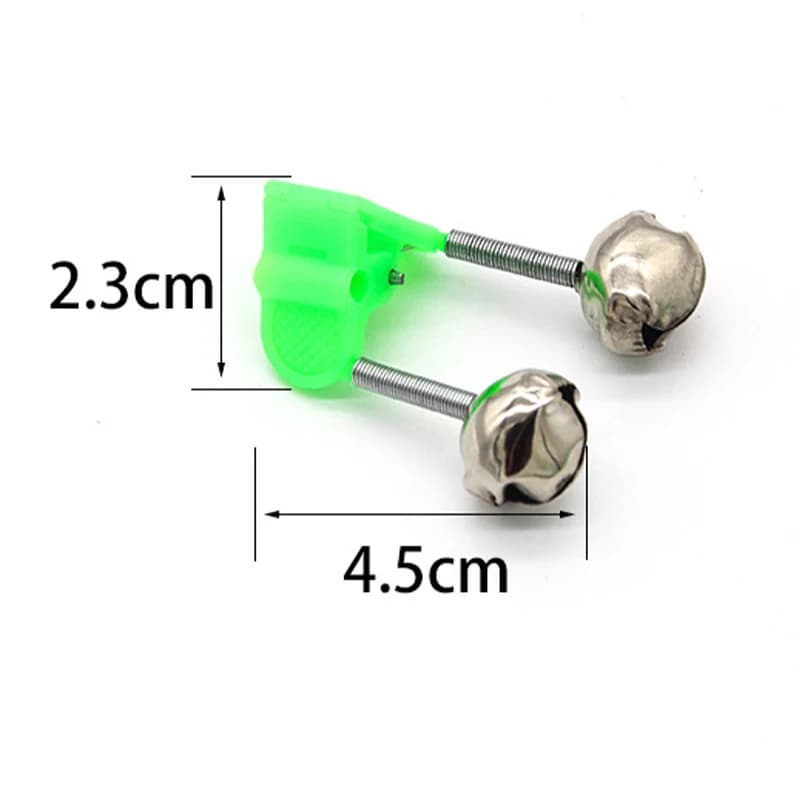 10 pièces de clips plastique avec double anneau et cloches d'alarme pour canne à pêche, accessoires pêche