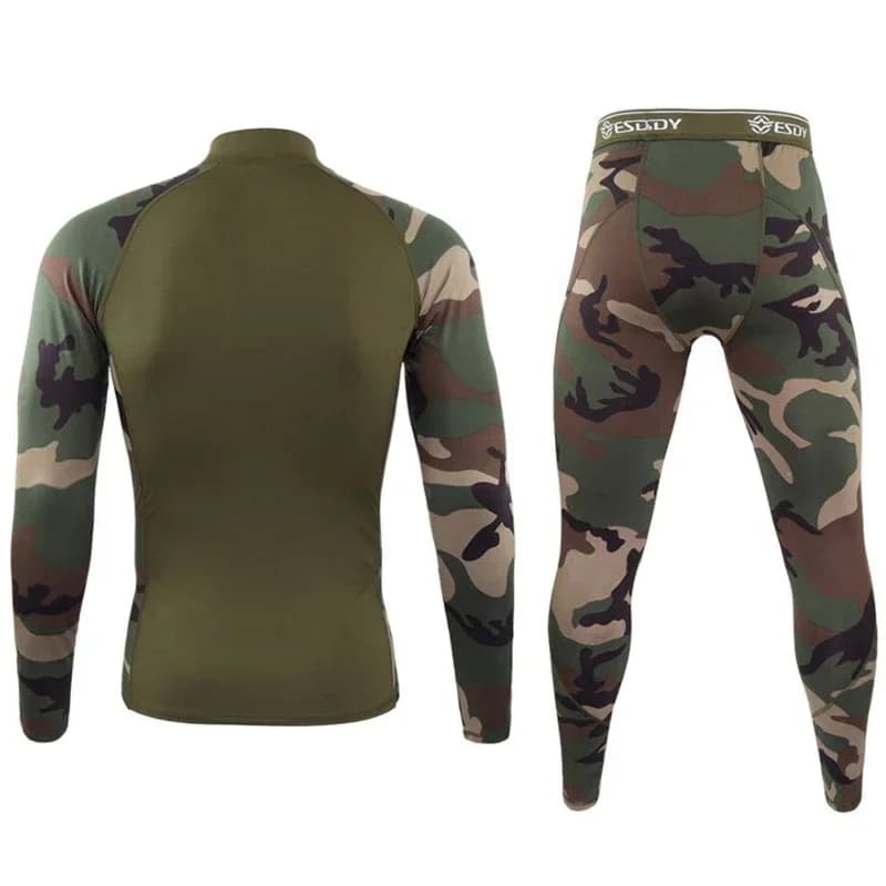 Sous-vêtement thermique camouflage hiver pêche chasse vêtement technique homme séchage rapide