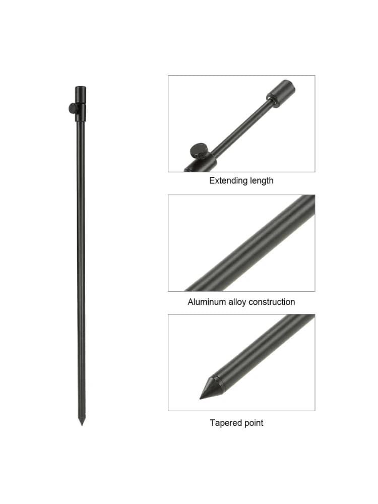 Support réglable pour cannes à carpe en alliage aluminium extensible 48-75cm avec repose détecteur