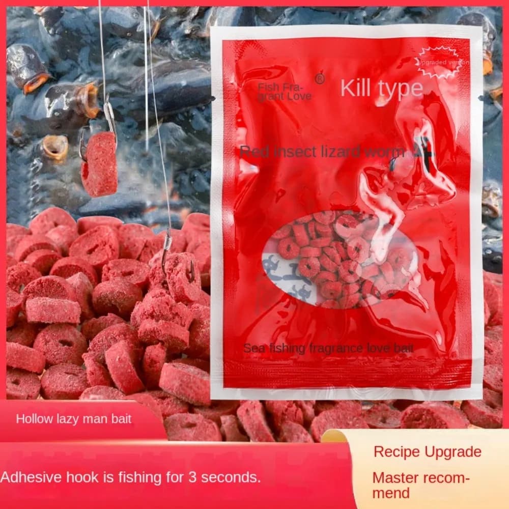 Attractant vers de terre concentré rouge - appât creux carpe avec effet pop-up naturel