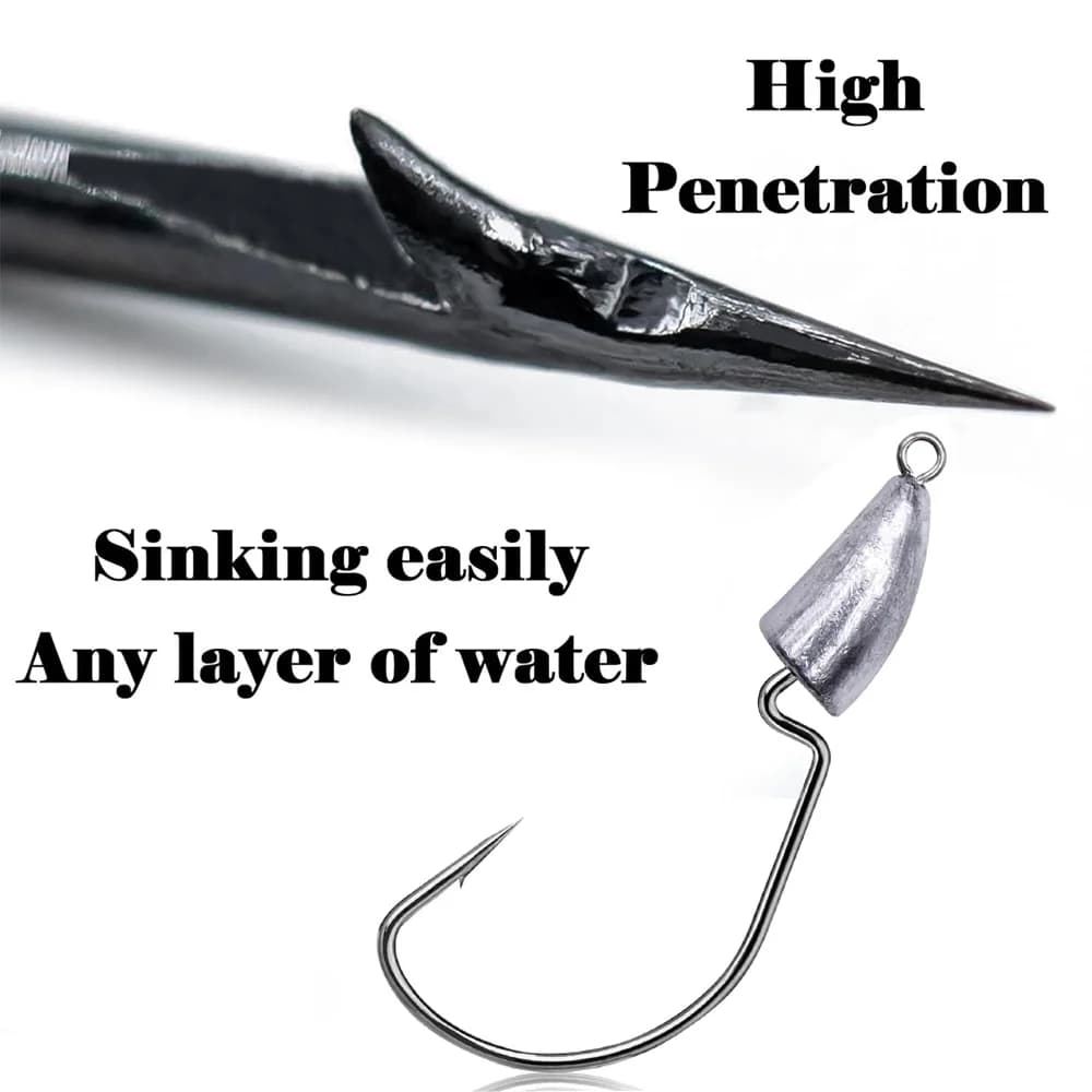 10 hameçons jig head métal 3.5g à 20g - poids texas rig pour pêche leurres souples