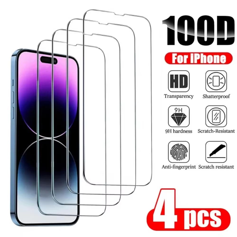 Verre trempé protection écran iPhone 1-4 pièces résistant aux chocs pour pêcheurs étanche rayures