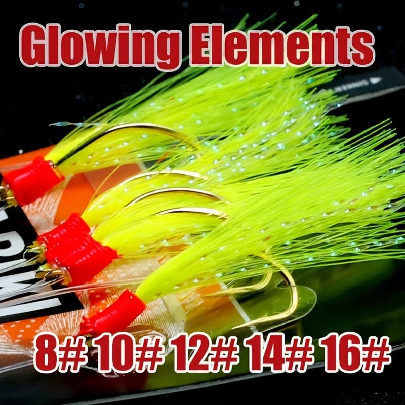 Kit bas de ligne Sabiki luminescent TAKBAS 5 ou 10 packs pour pêche surf mer salée hameçons acérés