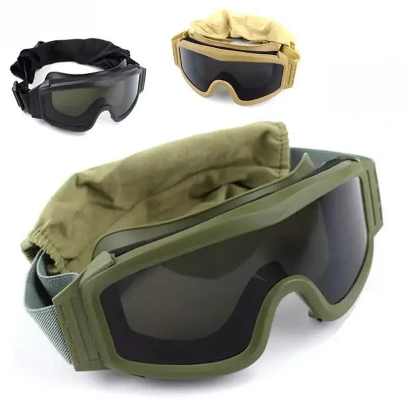 Lunettes tactiques militaire pêche - Protection vent et sable - Verres teintés airsoft paintball
