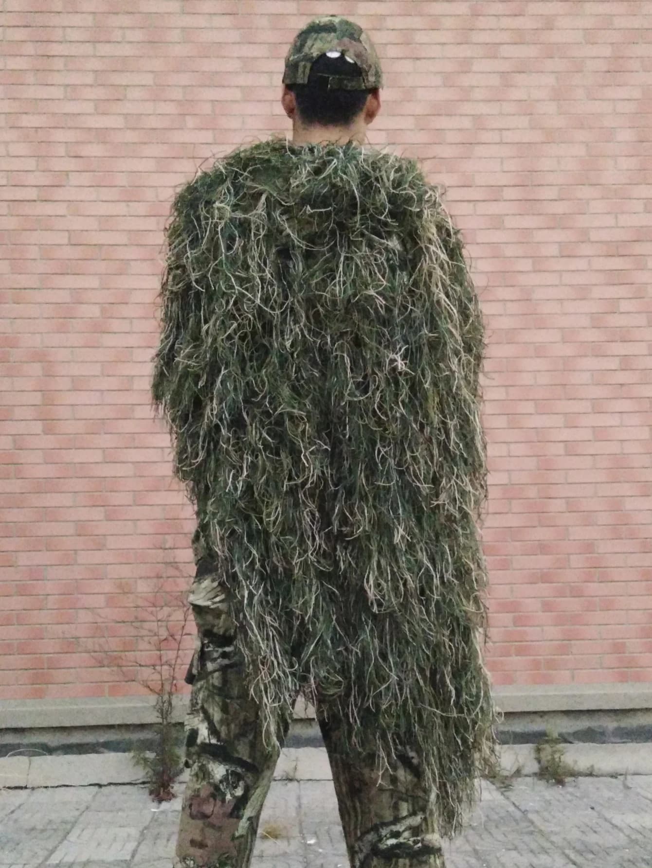 Couverture camouflage ghillie 80x90cm tricot main pour chasse pêche cape jungle désert herbe jaune
