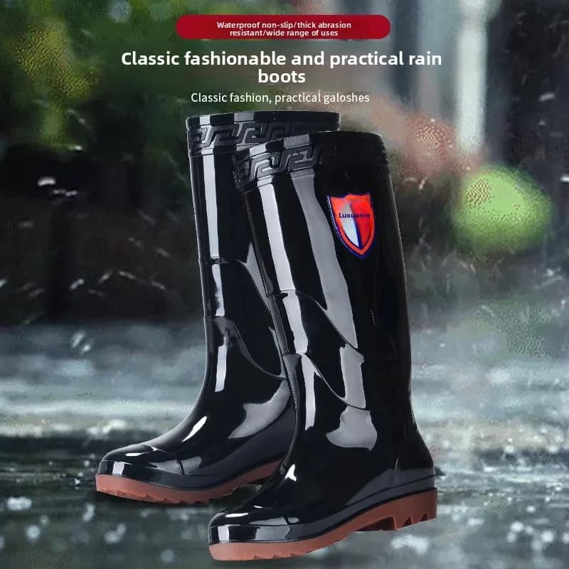 Bottes travail hautes tubes hommes résistance acides-bases chaussures eau protection pêche PVC