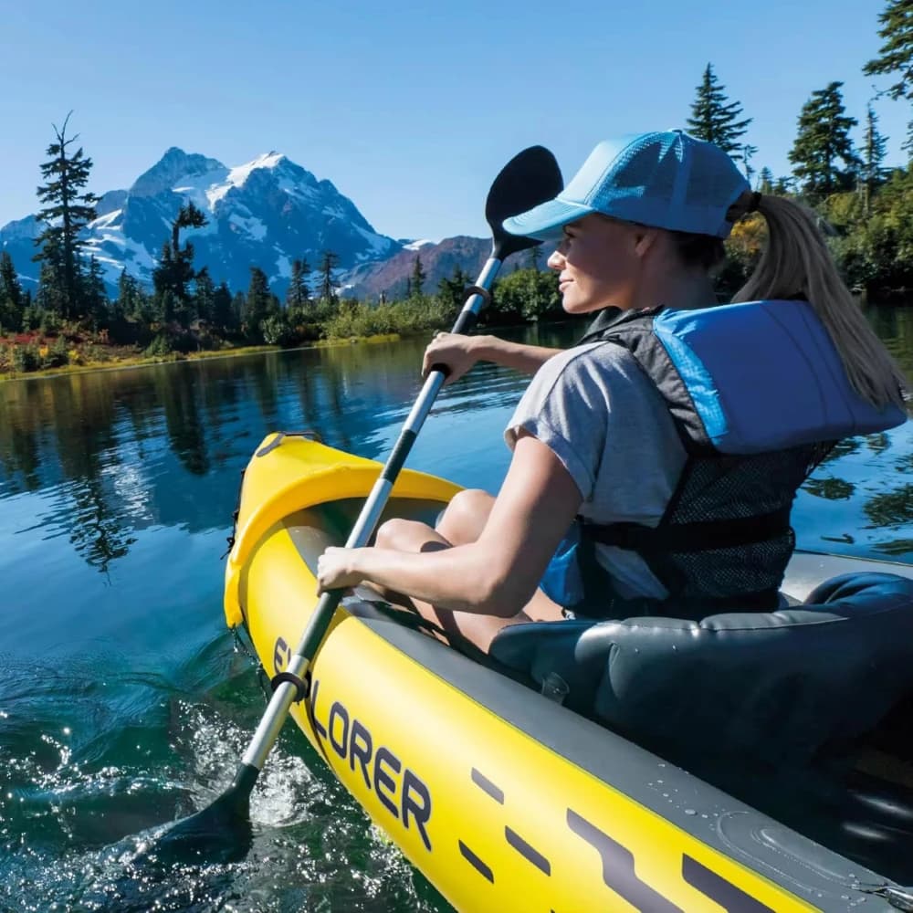 Kayak gonflable double INTEX K2 PVC épais - Bateau pêche rafting avec sièges confortables