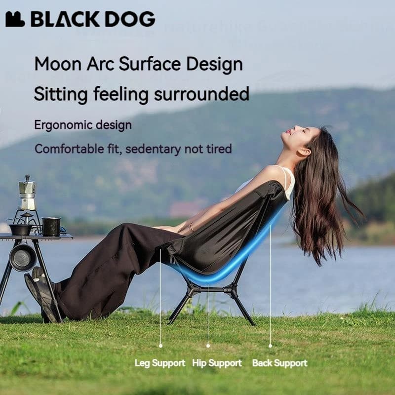 Chaise pliante Naturehike Blackdog Moon Chair aluminium pour pêche et camping capacité 130kg