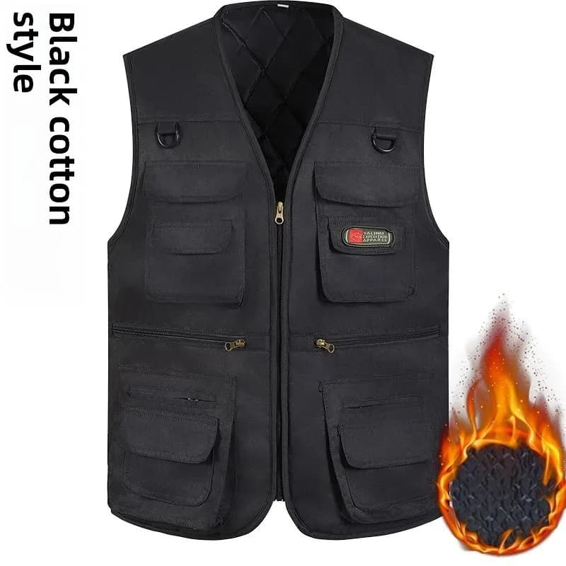 Veste multi-poches pêche homme décontractée - Vêtement extérieur ample pour activités outdoor et photographie
