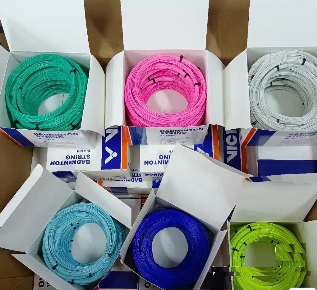Lot 10 cordes badminton Victor VS-100 originales - Fils nylon durables pour raquette de sport