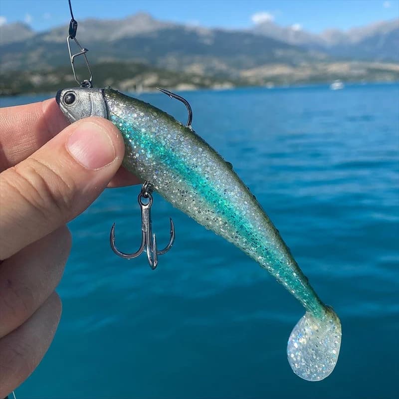 NITRO SHAD 65-150mm - Leurre souple nageur tête plombée pour bar, brochet et sandre