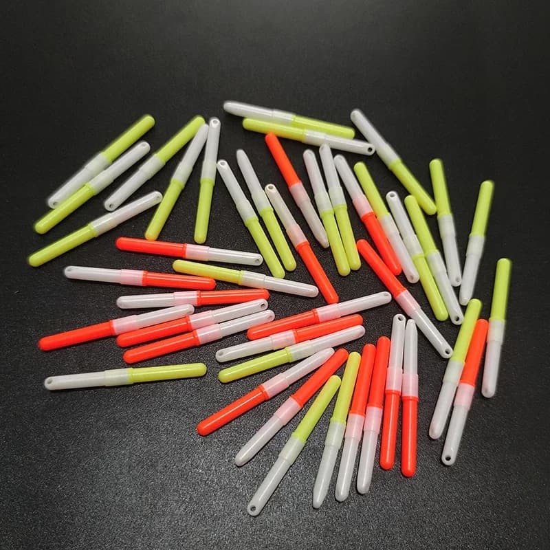 10 lumignons LED pour pêche de nuit, accessoires flotteurs lumineux avec piles CR322, lot de 10 pièces