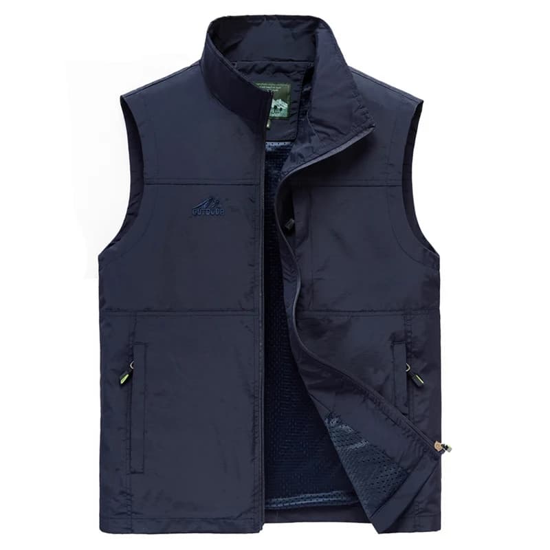 Gilet sans manches pêche homme été - Veste respirante multipoches pour pêche et voyage