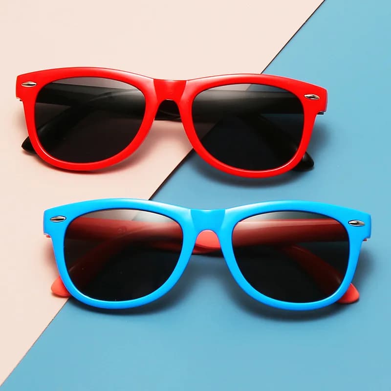 Lunettes de soleil polarisées enfants pour pêche - Design coloré en silicone UV400