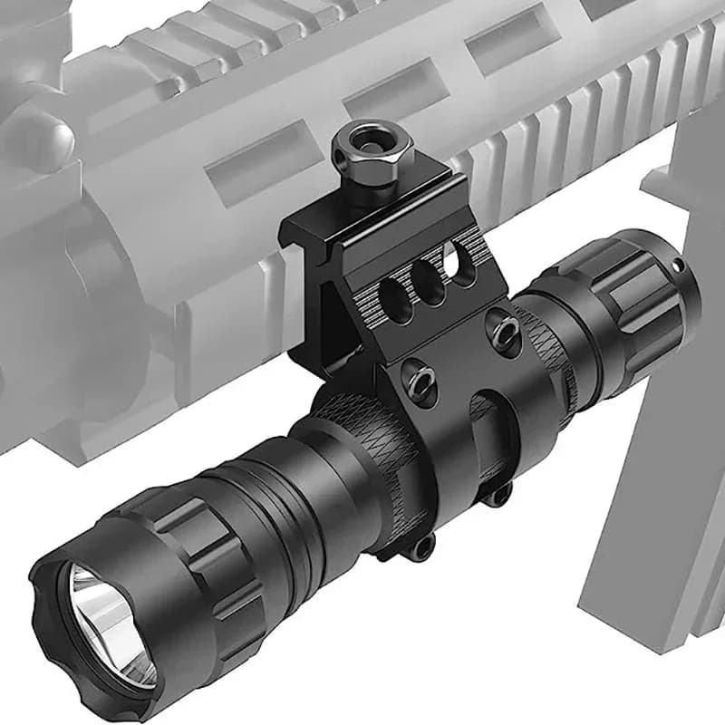 Support déporté lampe 25.4mm - Montage rapide 45° pour rail Picatinny, accessoire chasse tactique