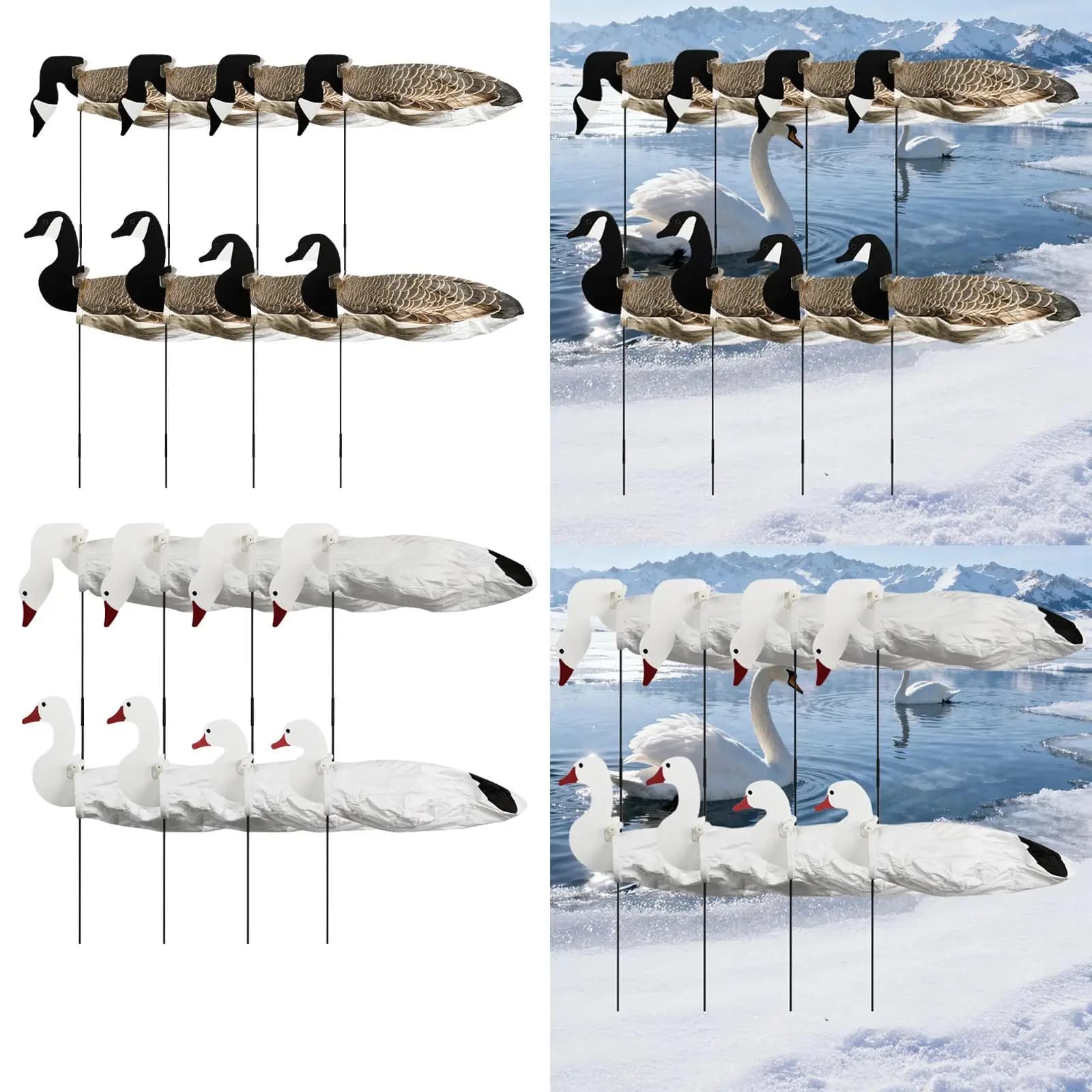 Leurres oie papier ferronnerie mouvement réaliste - appât oiseaux chasse extérieur gibier d'eau