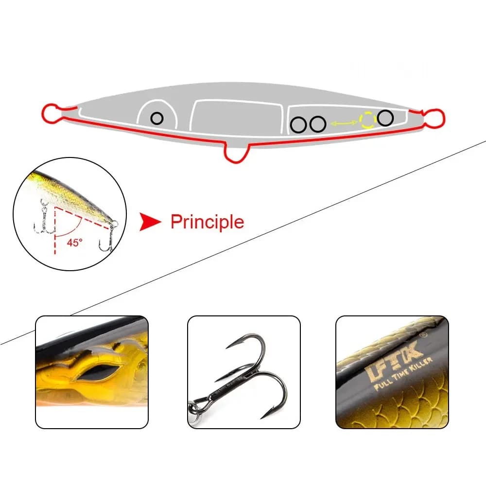 Leurre flottant pencil bait Teknik 2024 90-130mm pour bar et bonite en pêche surface