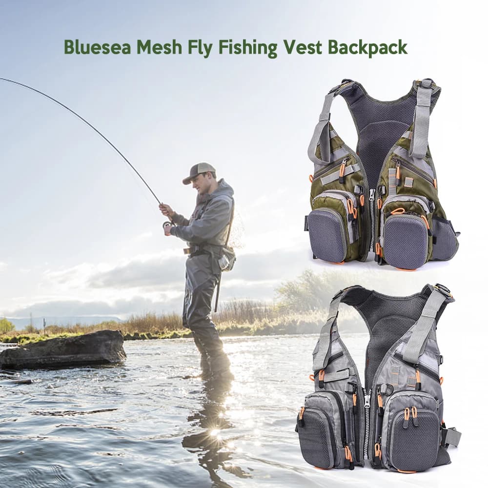 Veste de pêche fly multifonction respirante FX Mesh avec rangements séche rapide et porte leurres