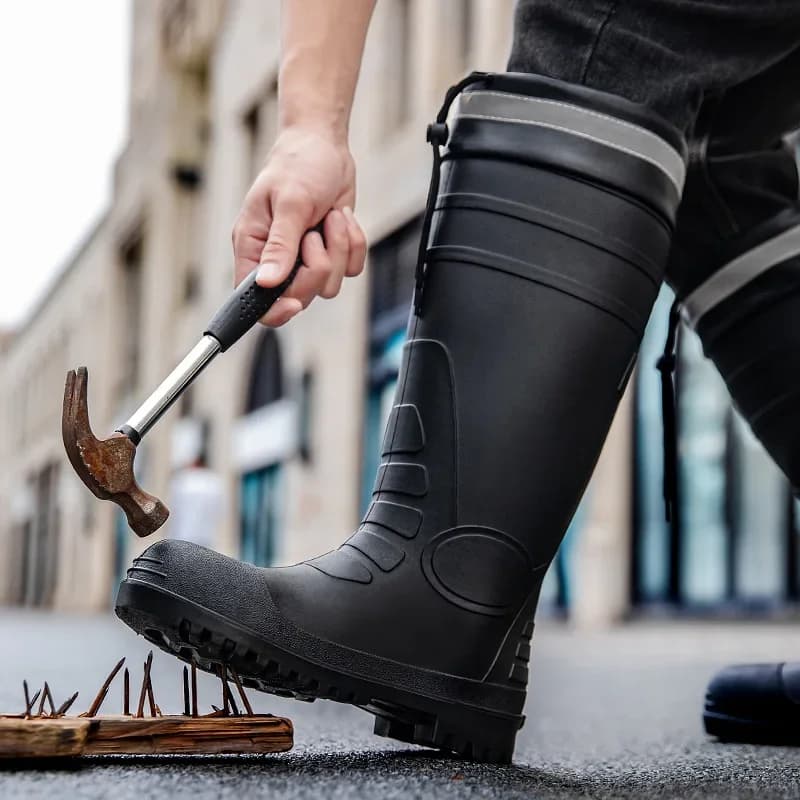 Bottes de pêche PVC à bout rond renforcées acier - Imperméables, anti-écrasement et résistantes aux accrocs