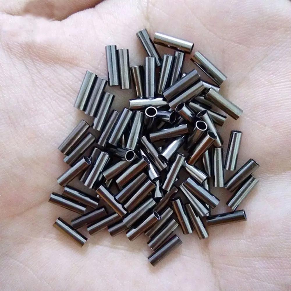 100 manchons sertissage cuivre aluminium pêche - Tubes de ligne 1.0-2.8mm pour accessoires pêche mer
