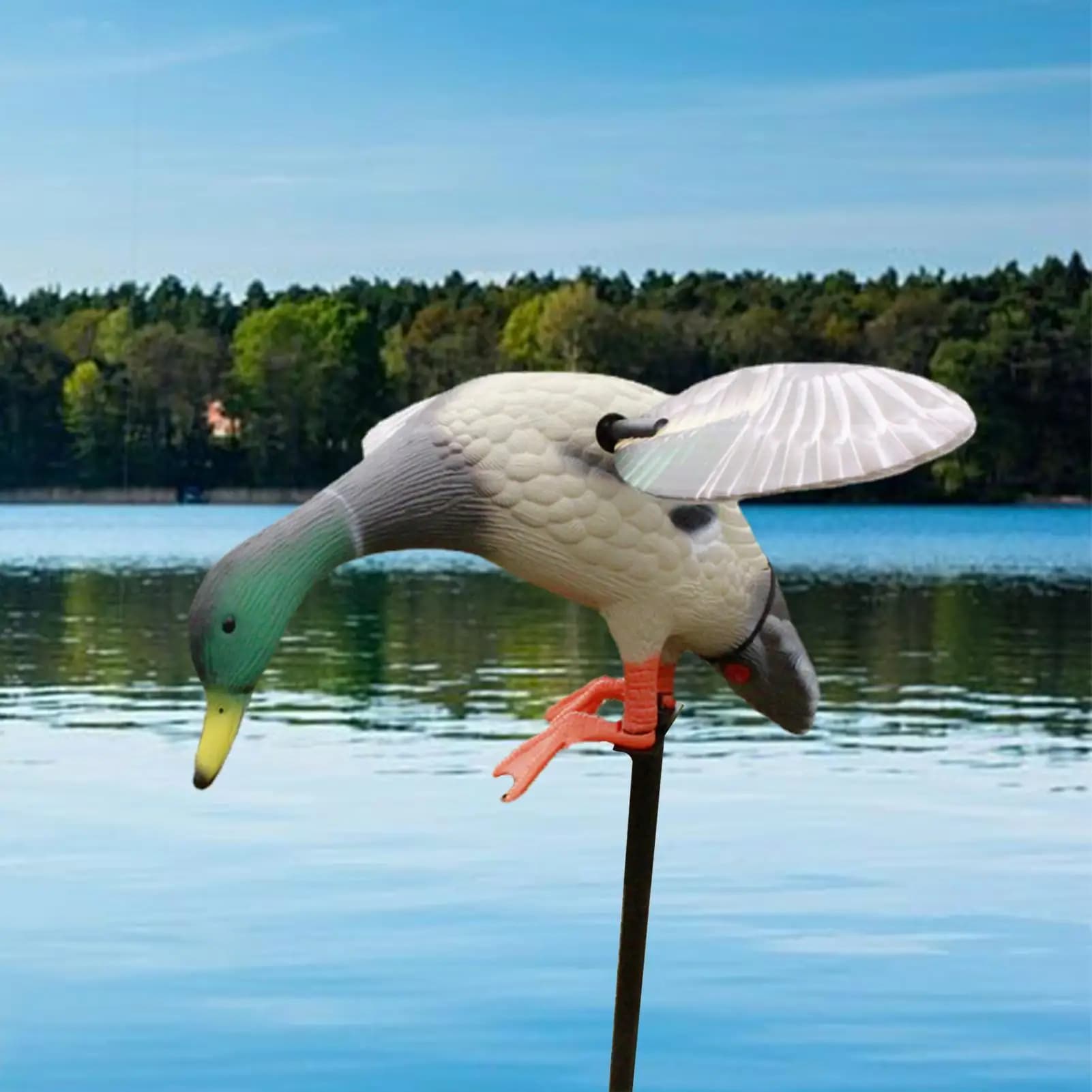 Leurre canard à ailes tournantes motorisé - Décoy silencieux avec télécommande pour chasse