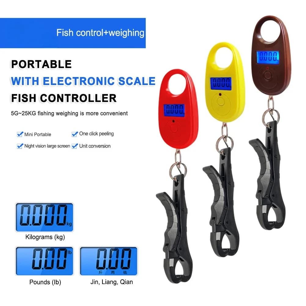 Balance suspendue portable 20kg 3 modes - Avec pinces à poissons pour pêche en extérieur