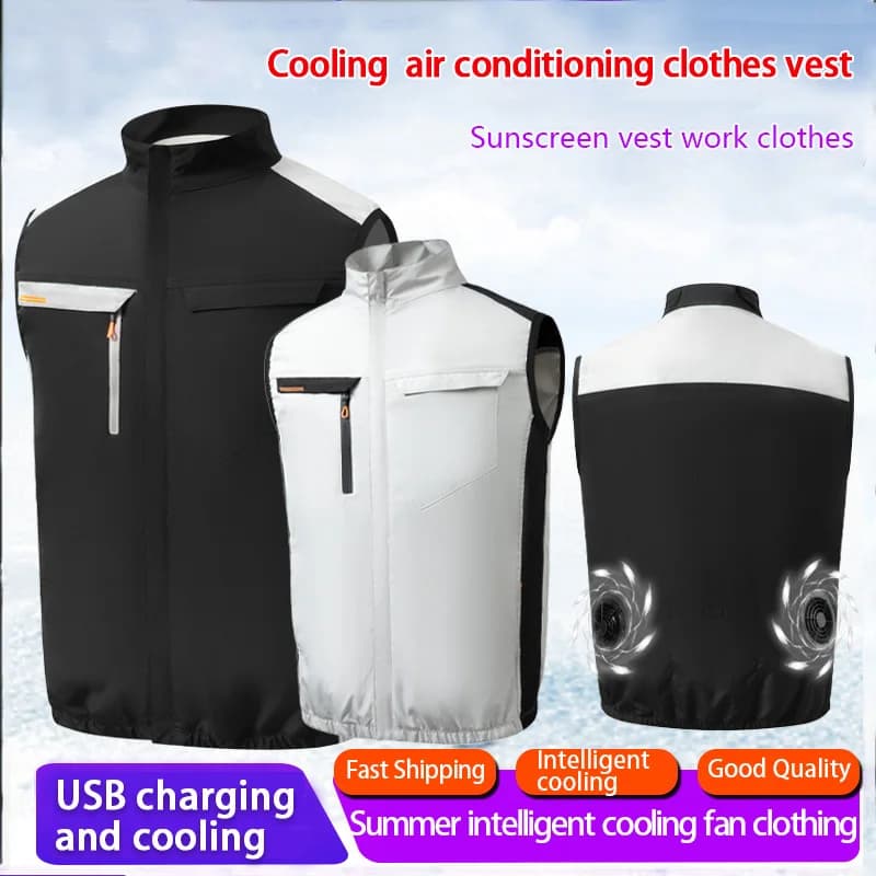 Veste rafraîchissante pêche été - Ventilateur intégré - Veste sans manches résistante chaleur