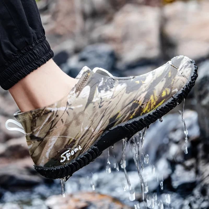 Bottes courtes camouflage imperméables homme antidérapantes pour plage et activités outdoor en PVC