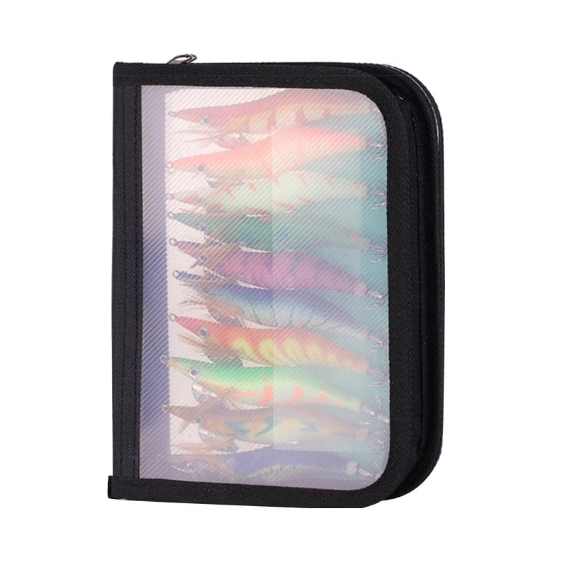 Leurre pêche crevette bois lumineux 3D yeux appât dur wobbleur leurre calmar 10 pièces