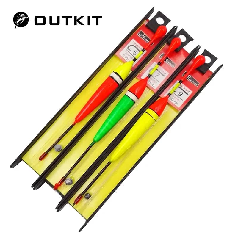 Flotteurs carpe 3 pièces OUTKIT bobber groupe pêche ligne triple accessoires matériel pêche