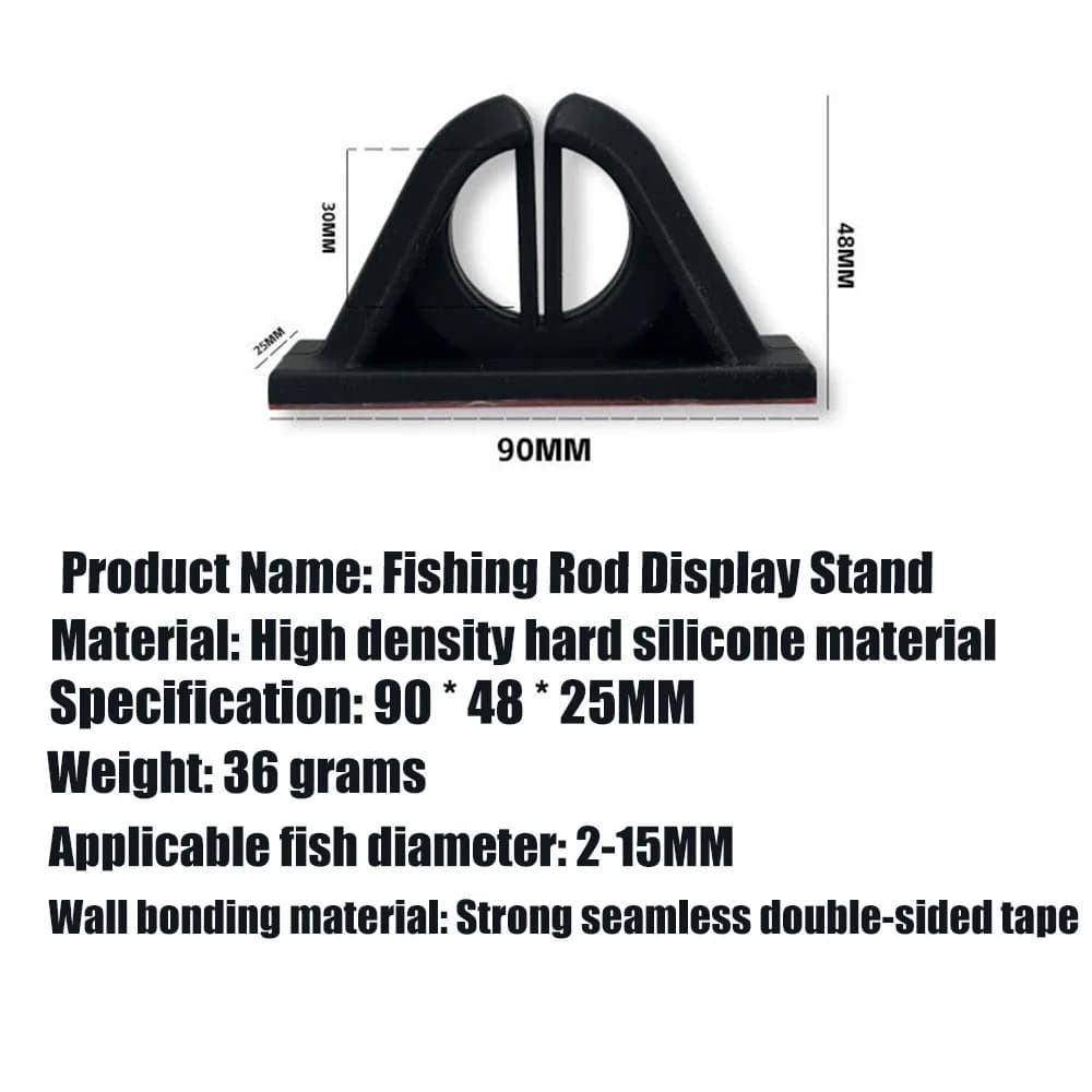 Support de canne à pêche sans perçage - Porte-cannes en silicone robuste et facile à installer