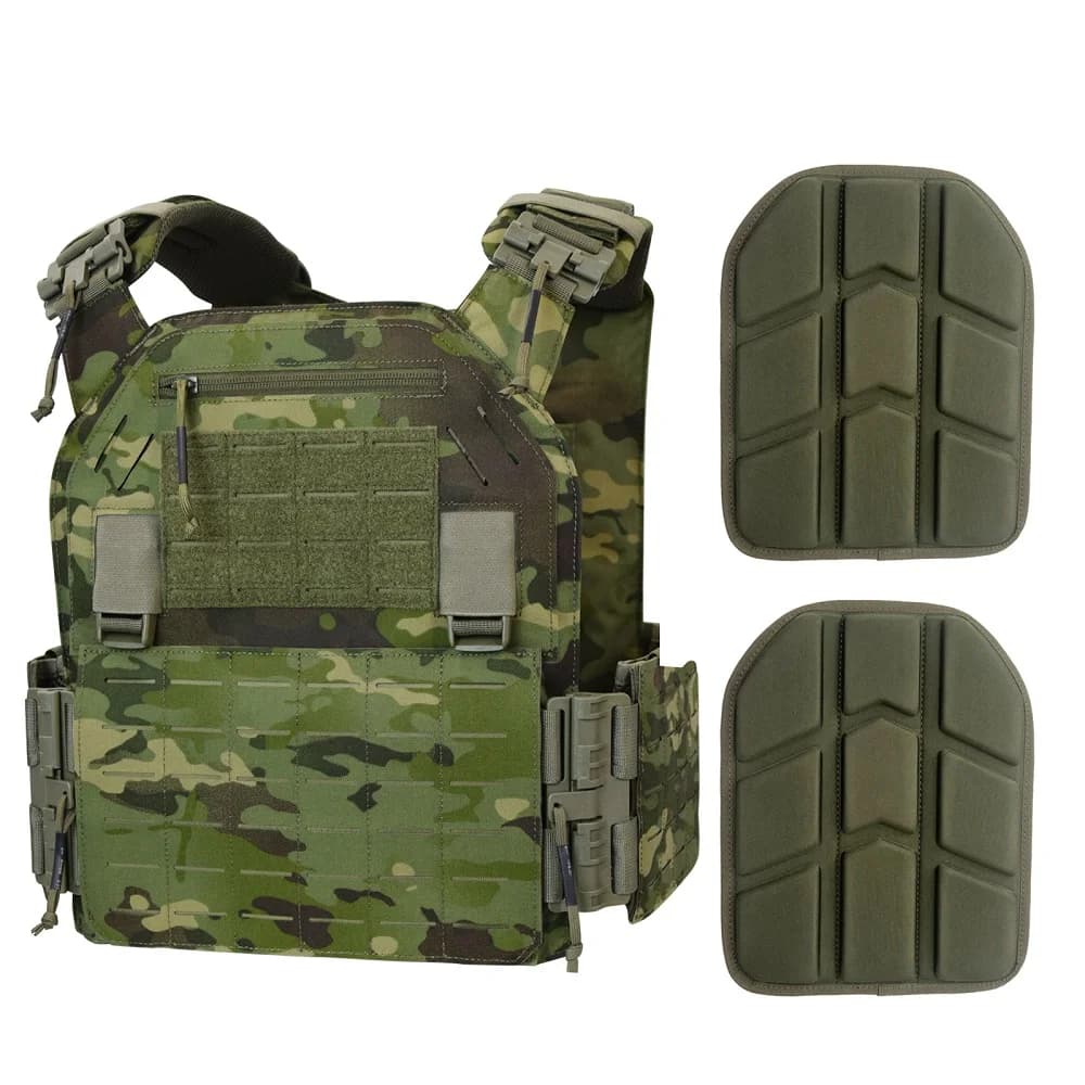 Gilet tactique multifonction nylon 1000D - Découpe laser - Remplissage EVA - LAVC modulaire pêche
