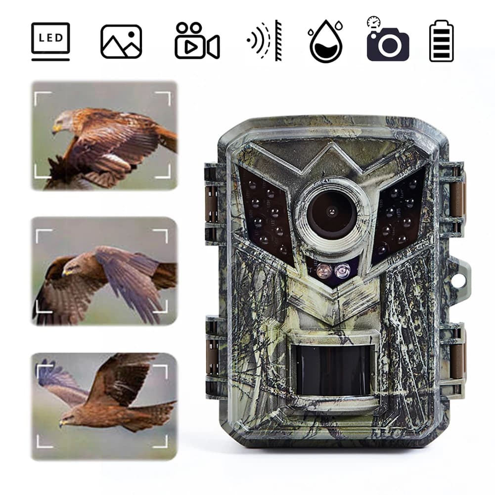 Mini caméra de chasse HD 1080P étanche vision nocturne - Pour traque extérieure et observation faune sauvage