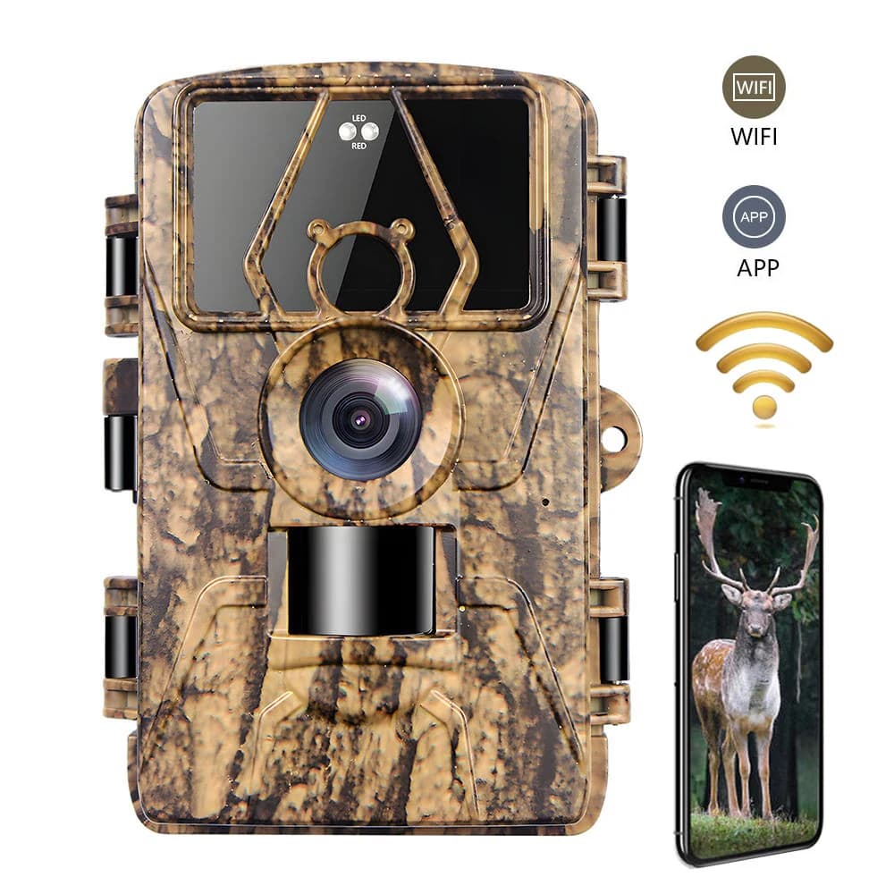 Caméra de sentier vidéo 8K photos 60MP vision nocturne activée mouvement étanche pour chasse et sécurité maison