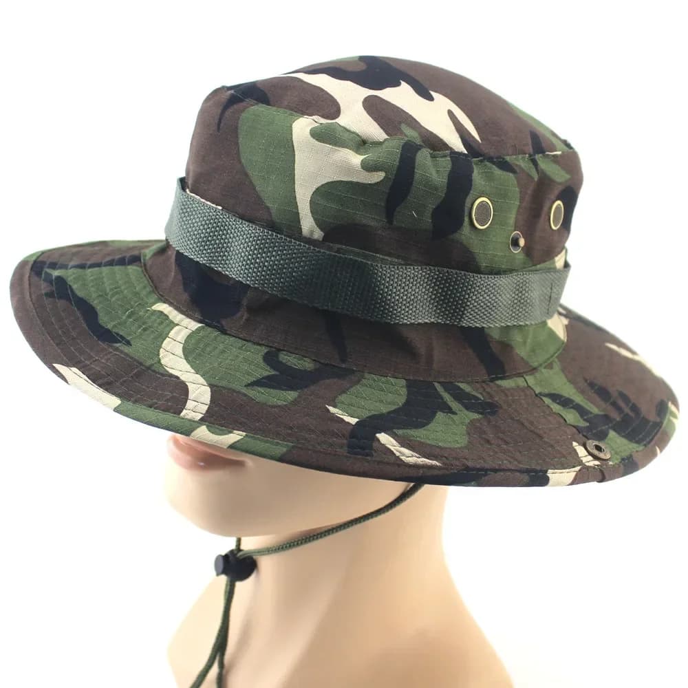 Chapeau bucket camouflage tactique 60CM - Bonnet pêche large protection solaire activités outdoor
