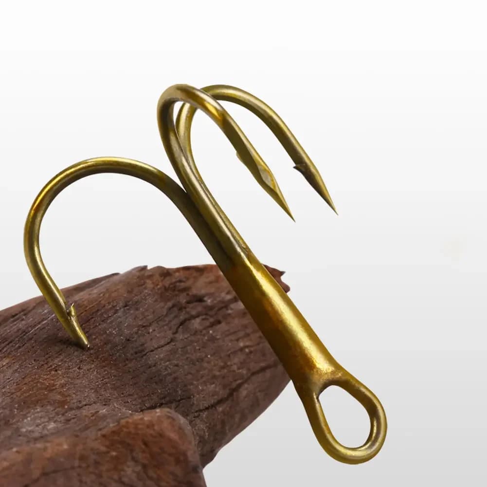 Hameçons triples 80 pièces acier carbone haute résistance pour pêche eau douce et mer