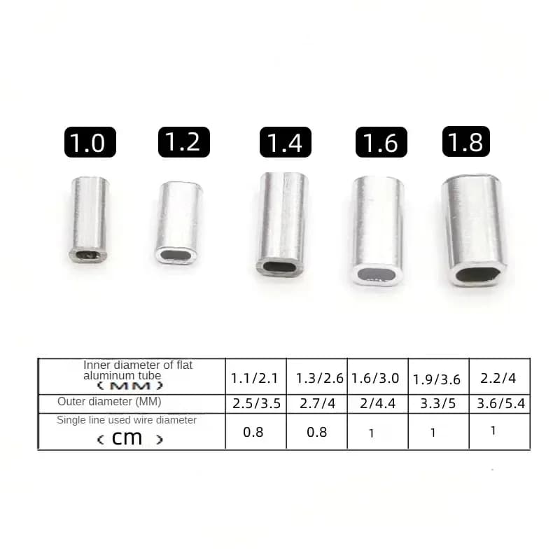 Manchons aluminium pour sertir les lignes de pêche, tube et connecteurs, lot de 150 à 200 pièces accessoires