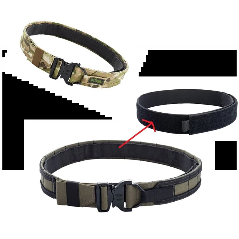 Ceinture tactique double couche 1.5 pouces fighter belt - Équipement pêche chasse MOLLE nouveau