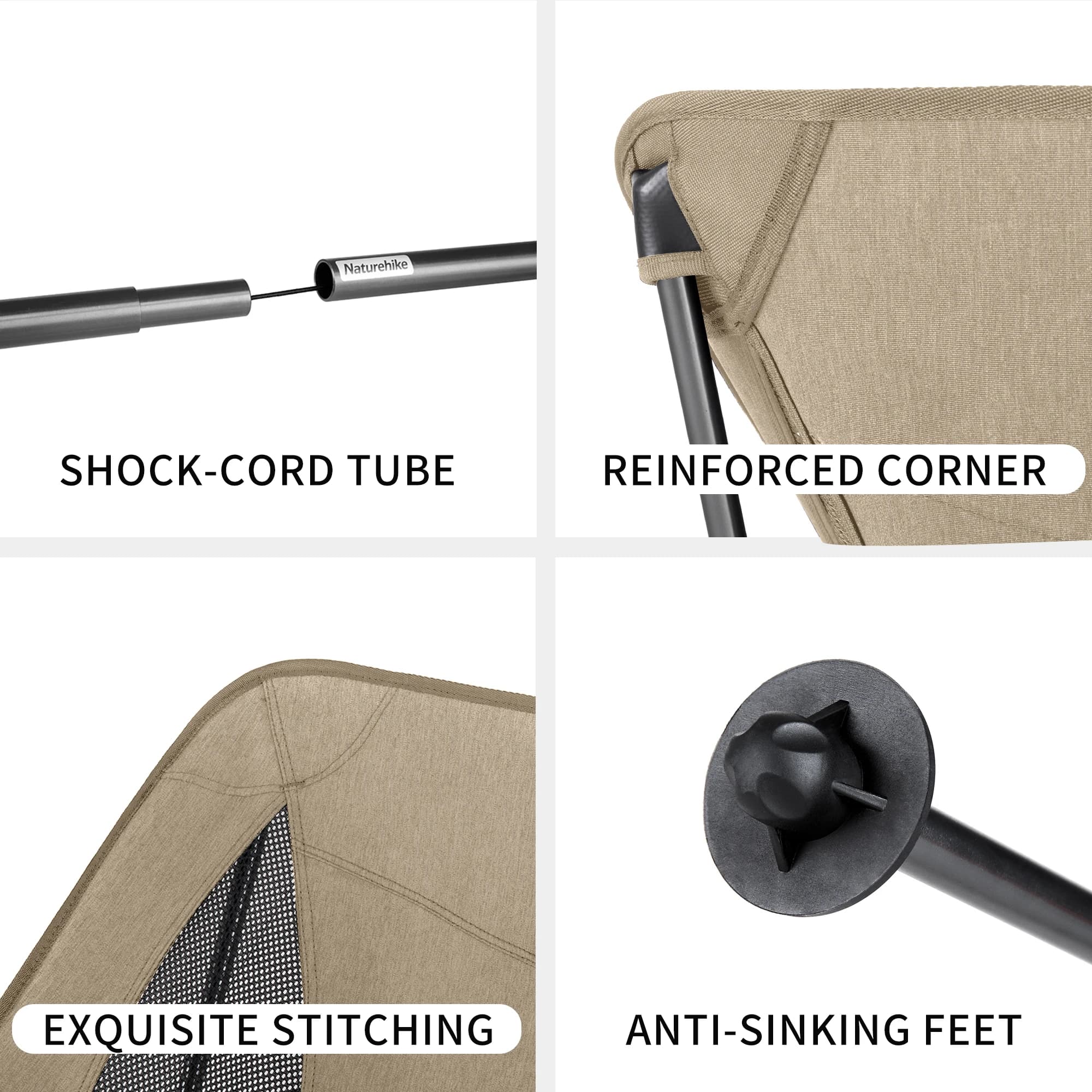 Chaise de pêche pliante Naturehike L04 ultralégère aluminium - Siège lune camping portable