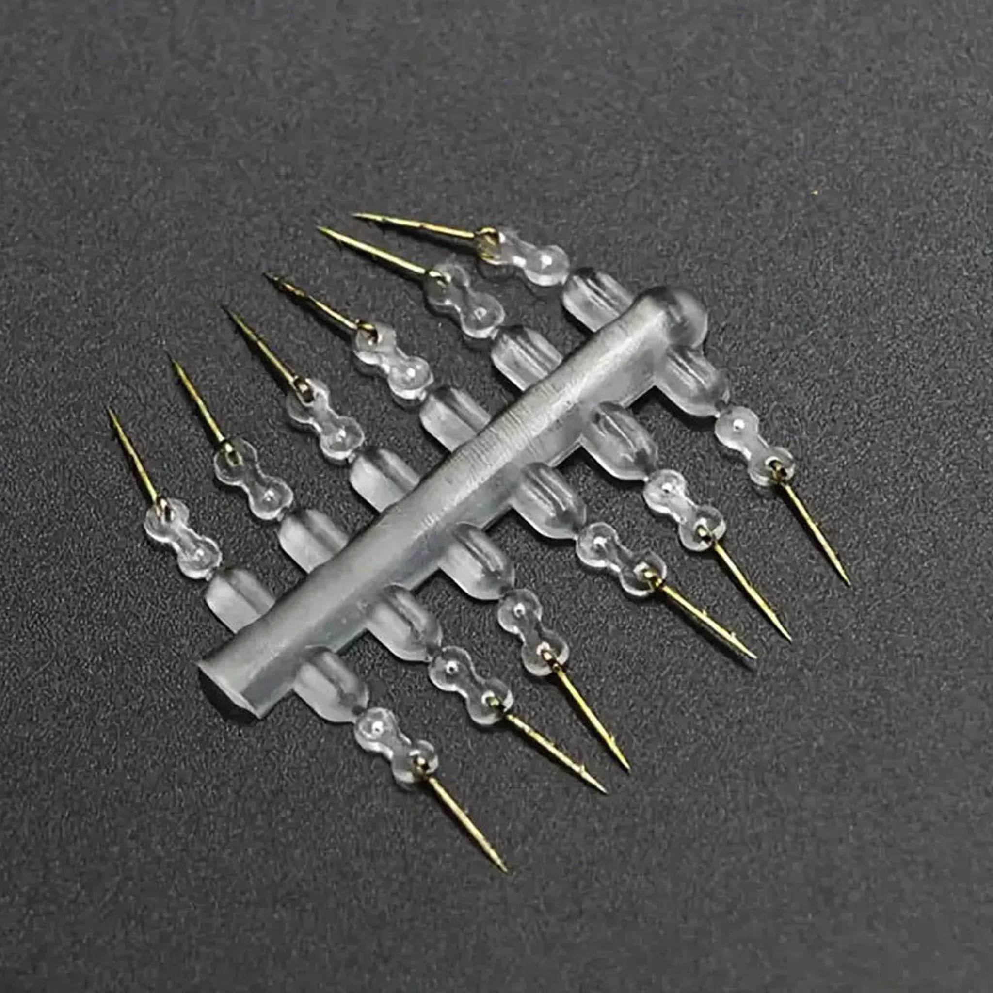 12 pics à appâts métalliques pour montages hair rig avec élastique transparent pour pêche à la carpe