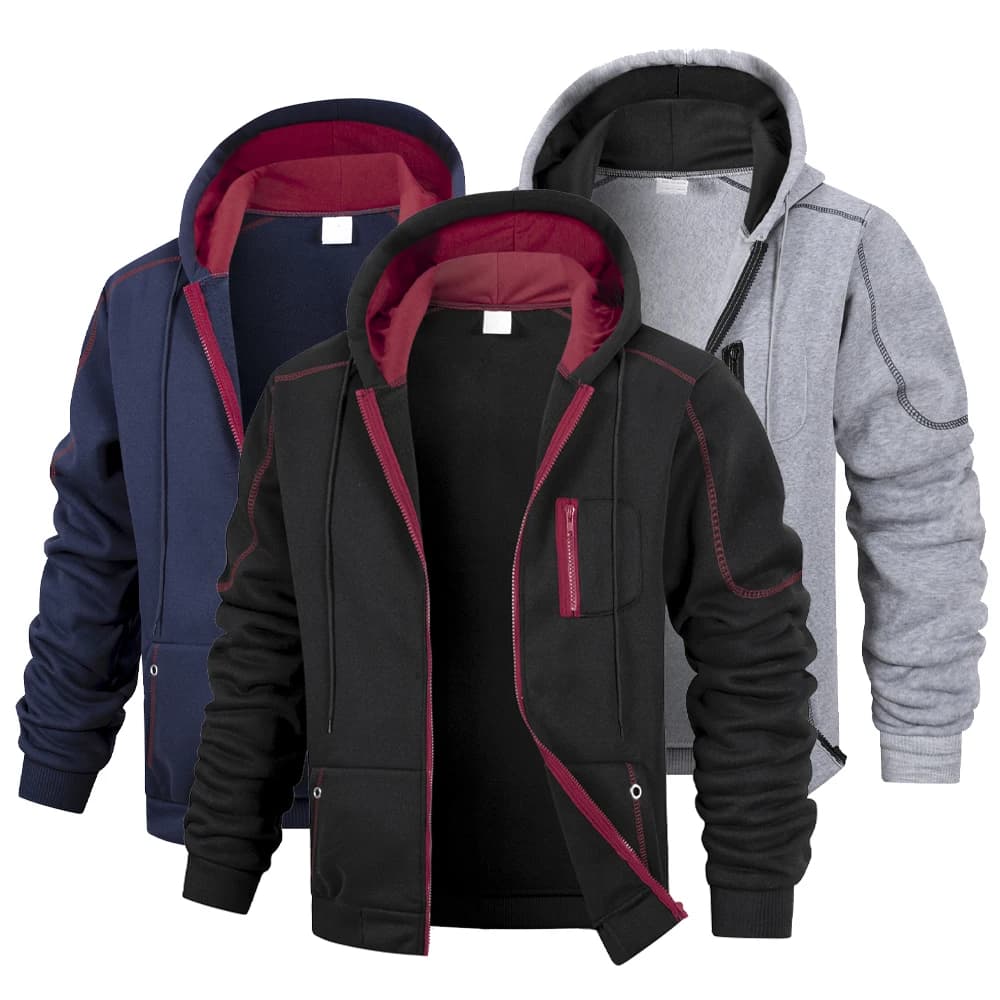 Cardigan zippé homme coupe slim - Veste sweat sport casual couleur unie sportswear
