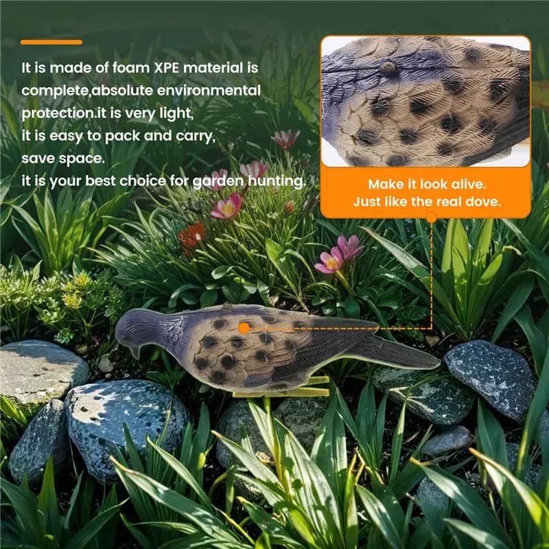 Leurre colombe AB94 protection jardin - Appât bionique chasse oiseaux durable pour extérieur et potager