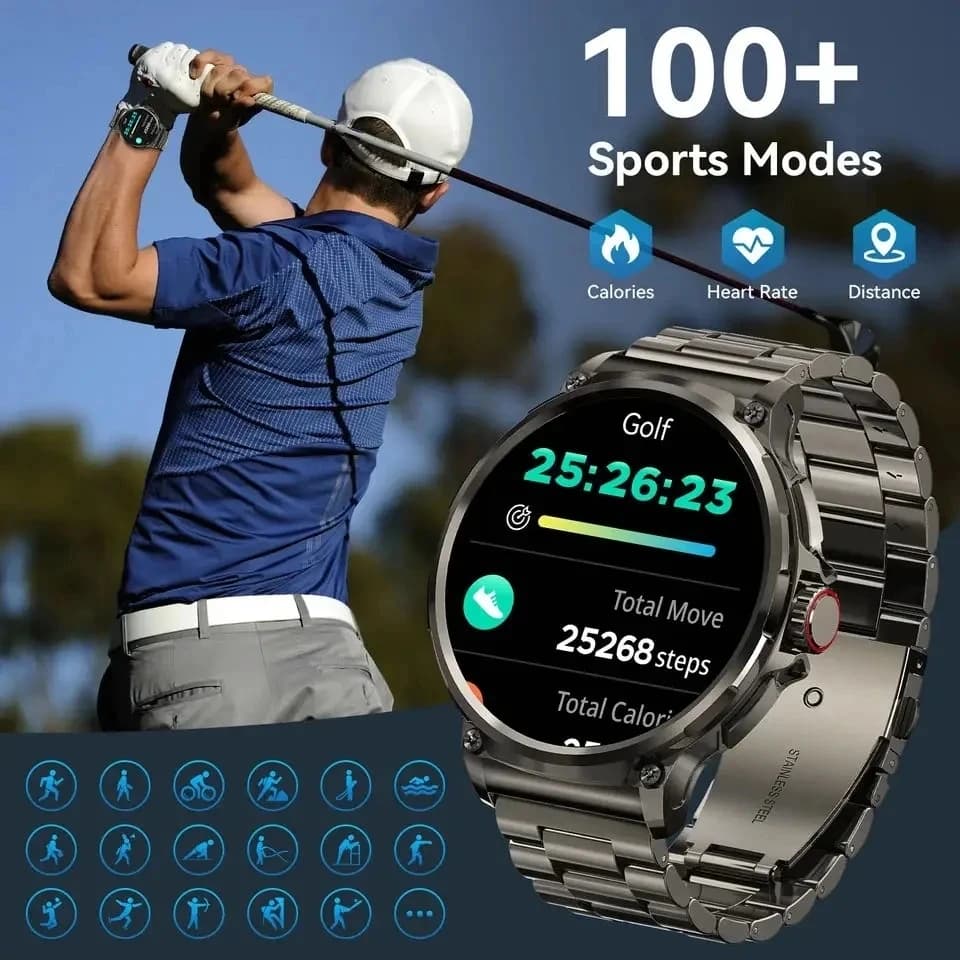 Montre GPS Militaire V69 2025 - Écran 1.85", GPS Intégré, IP68 Étanche 710mAh pour Hommes Sportifs